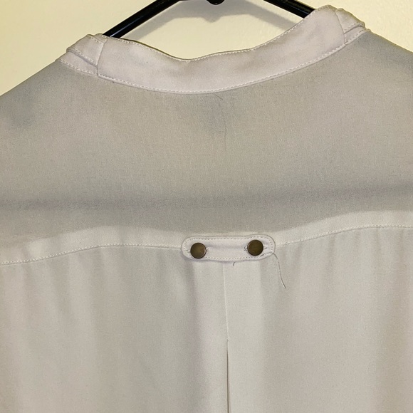 Chiffon Military Style Button Up Blouse - Picture 5 of 6